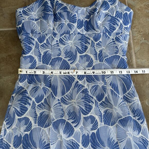 HD In Paris Dress Womens Size 2 Blue Spaghetti Strap Body Con Anthropologie - Picture 10 of 10